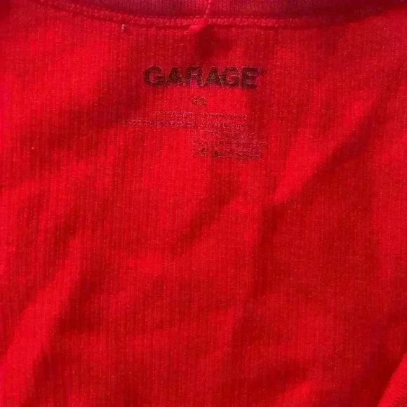 Garage red ribbed cropped tee shirt size large - Picture 5 of 7